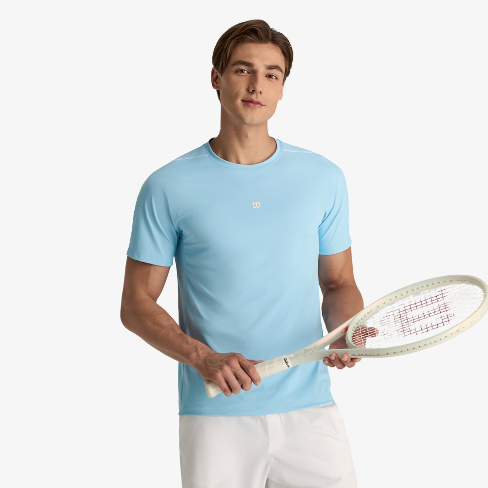 Áo Thun Nam Wilson Daily Court Tee V2 Bright Airy Blue - Ảnh 5