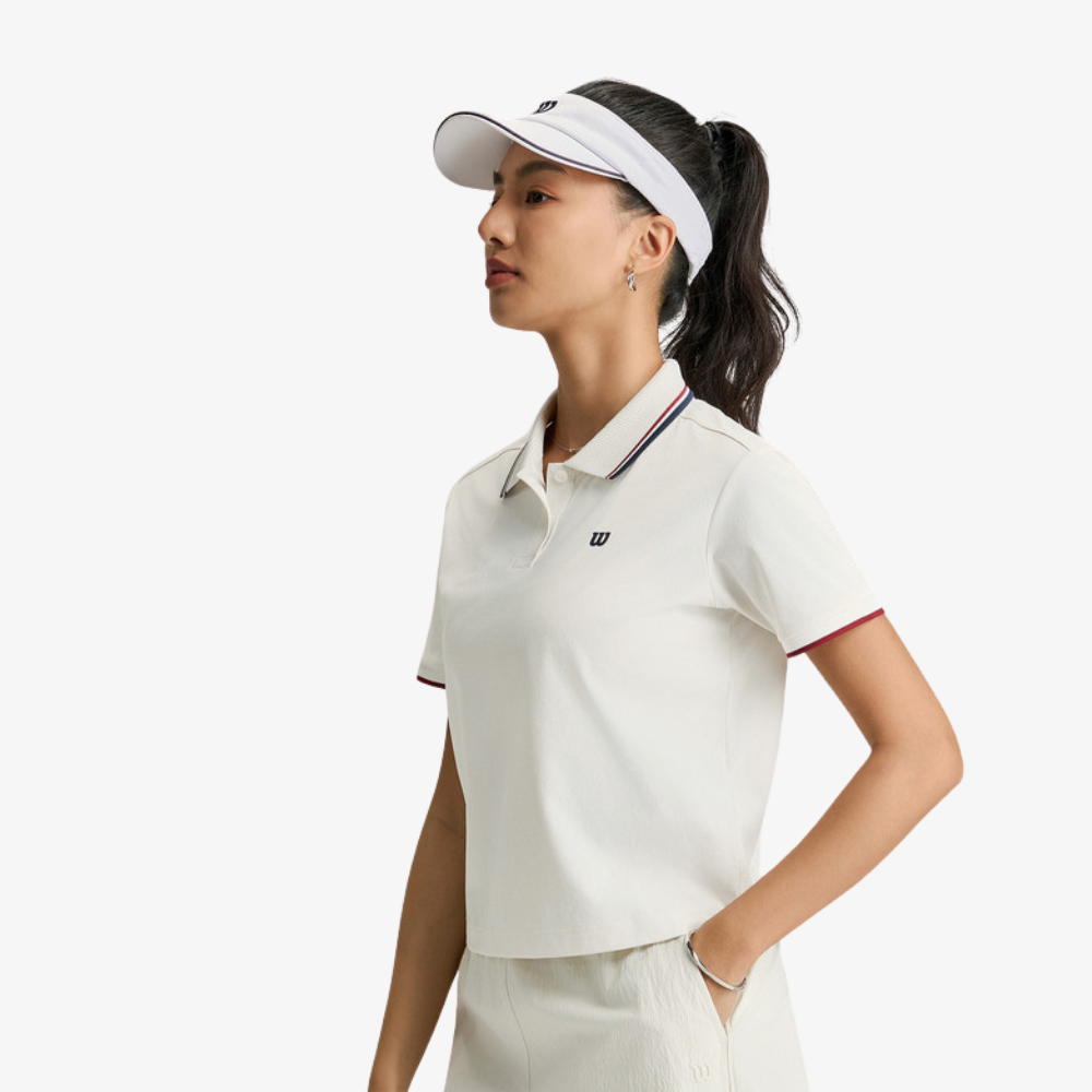Áo Polo Nữ Wilson Women's Classic Crop Polo Sandrift - Ảnh 4